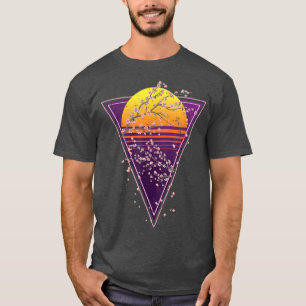 Camiseta Arte do Japão Sakura Flor Vaporwave Cherry Bloss