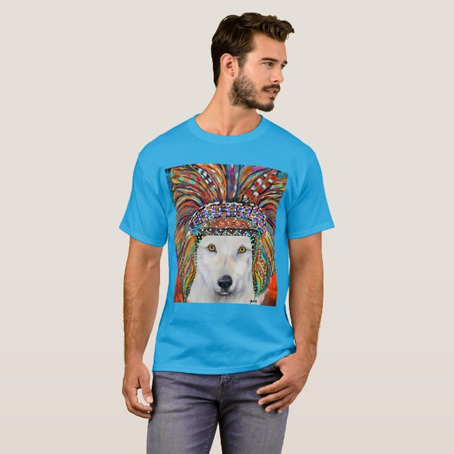Camiseta Arte do Lobo Branco (Frente Completa)