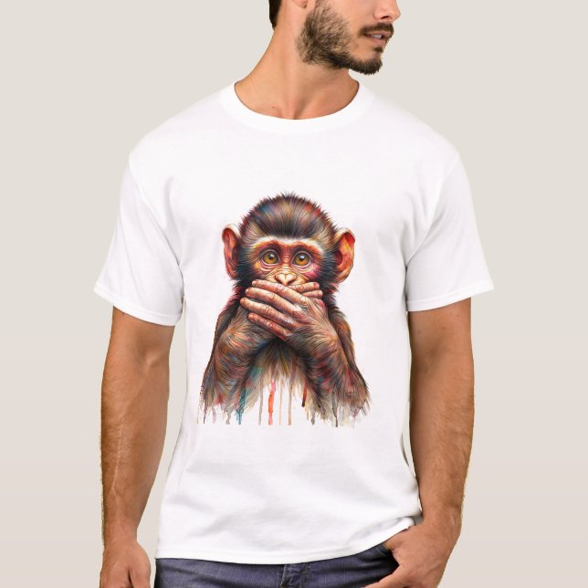 Camiseta Arte do Macaco Fale Não Mal (Frente)