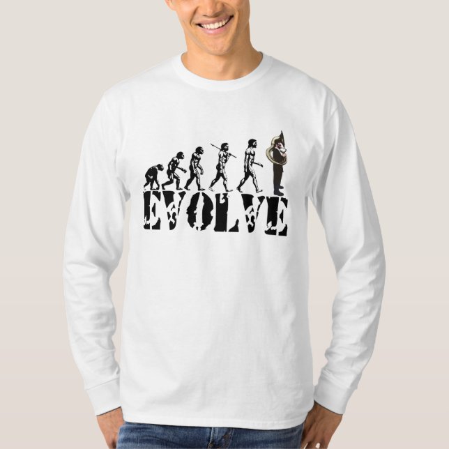 Camiseta Arte do Musical da evolução das tubas da tuba do (Frente)