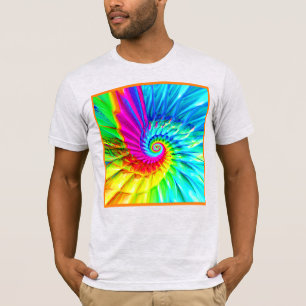 Camiseta Arte do Padrão Espiral de Intermitência de Cores