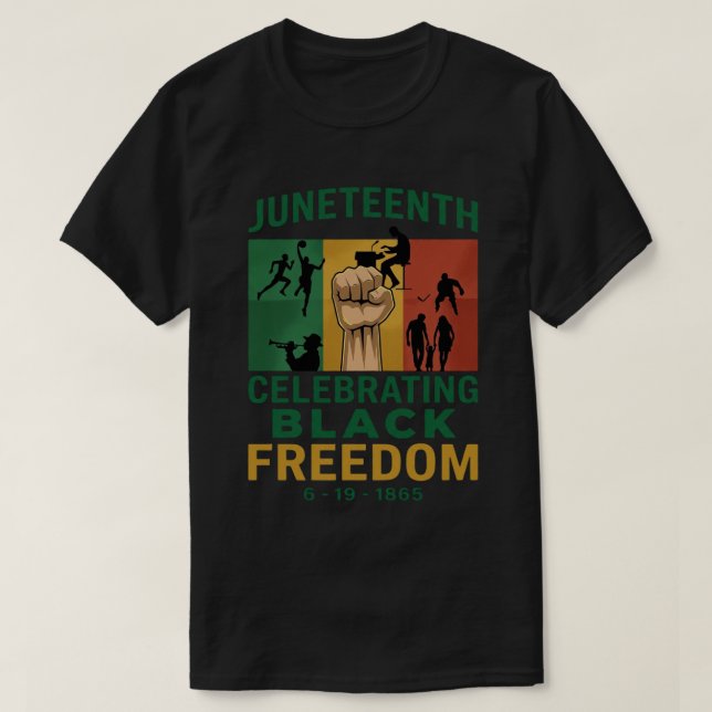 Camiseta Arte do Patrimônio do Dia da Liberdade de Juneteen (Frente do Design)