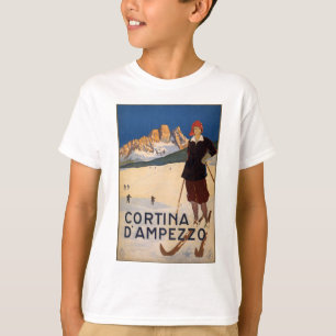Camiseta Arte do poster das viagens vintage de Cortina