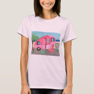Camiseta Arte do Retro Teardrop Rosa