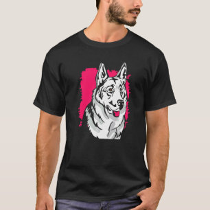 Camiseta Arte do Rosto do Pastor Alemão Branco