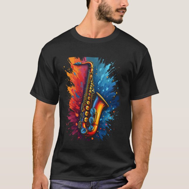 Camiseta Arte do saxofone (Frente)