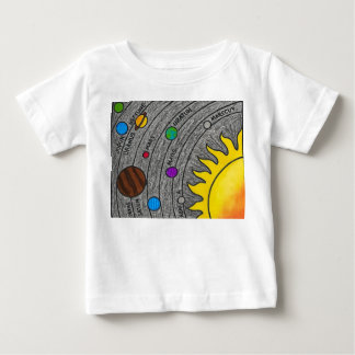 Camiseta Arte do Sistema Solar Desenhada à Mão – Aprenda Es