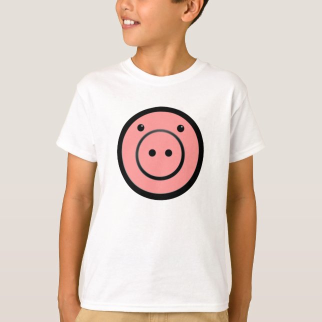 Camiseta Arte do Vetor Suíno Rosa-Rosa-Rosa-Grito-Grito-Gel (Frente)