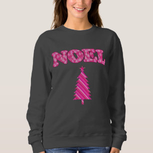 Camiseta Arte do Word - Noel Padrão em Árvores Rosa Fuchsia