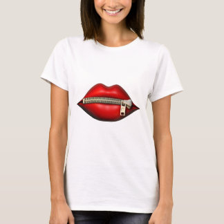 Camiseta Arte do Zipper do bordo do beijo