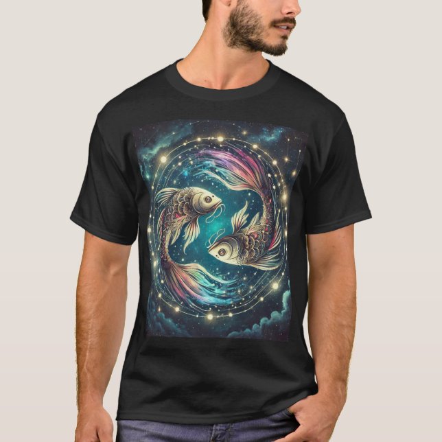 Camiseta Arte do Zodíaco de Peixes (Frente)