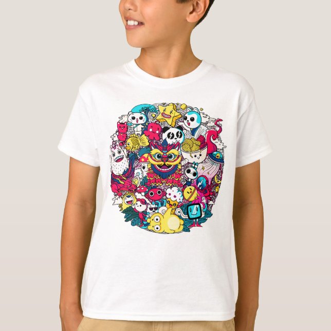 Camiseta Arte Doodle Japonesa (Frente)