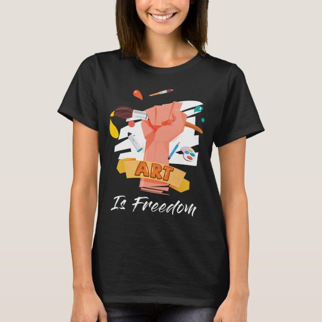 Camiseta Arte é excelente da liberdade para artistas que am (Frente)