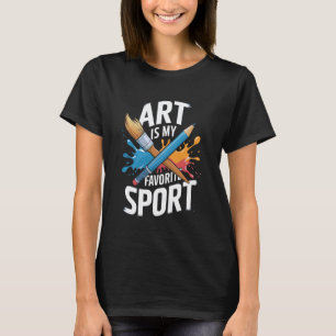 Camiseta Arte é meu esporte favorito Professor de arte Humo