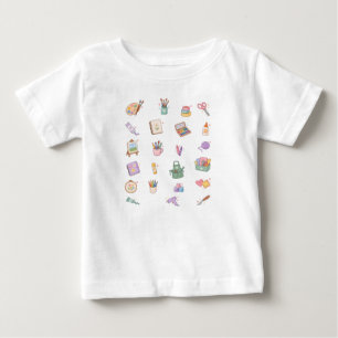 Camiseta Arte e Suprimentos de Artesanato em Pastel Fofo Il