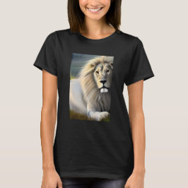 Camiseta Arte Eetérea do Leão Majestoso Branco