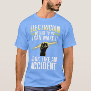 Camiseta Arte Elétrica Engraçada Para Homens Profissionais 