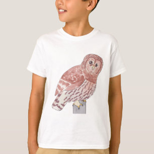 Camiseta Arte em aquarela da espécie de ave Strix varia