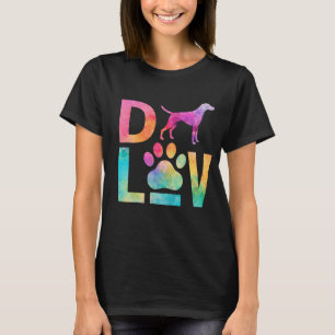 Camiseta Arte em Aquarela de Amor de Cachorro Colorido