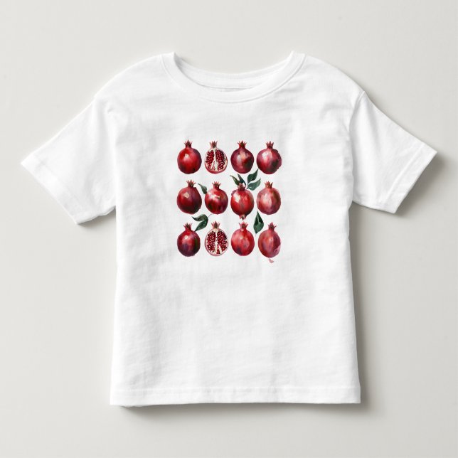 Camiseta Arte em Aquarela de Romã (Frente)