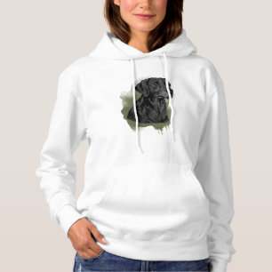 Camiseta Arte em Aquarela do Labrador Retriever Preto
