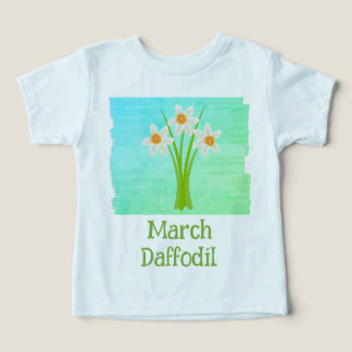 Camiseta Arte em Aquarela Flor de Narciso Aniversário de Ma