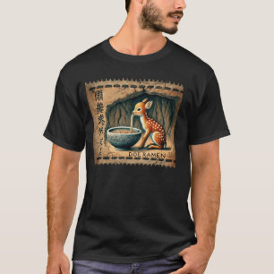 Camiseta Arte em Cavernas Japonesas Pop Carimbo Postal Cerv