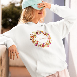 Camiseta Arte em Círculo de Flor Pressionada Colorida