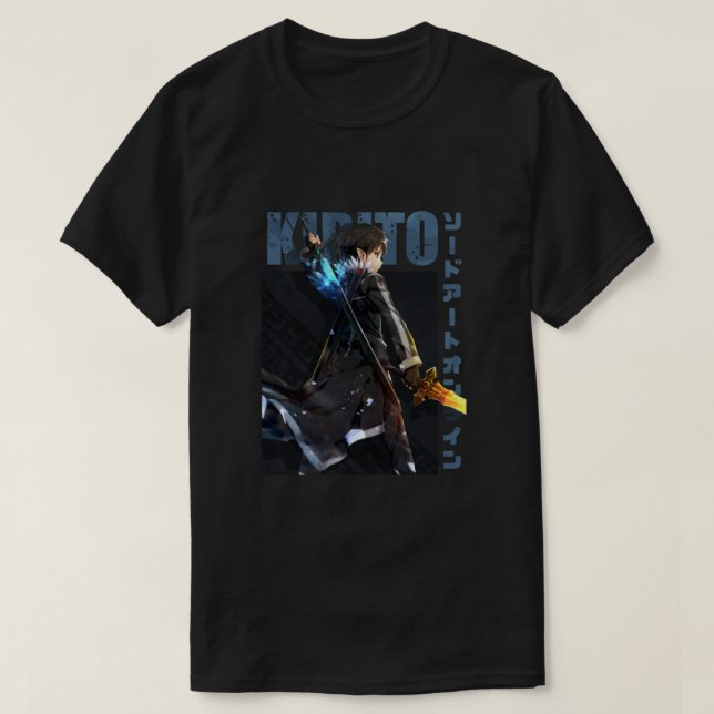 Camiseta Arte em Espada Online - Kirito Essential (Frente do Design)