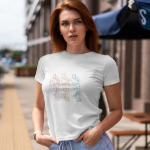 Camiseta Arte em Linha do Esporte do Jogador de Futebol