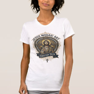 Camiseta Arte em Mosaico de Jesus Arte em Mosaico de Jesus 