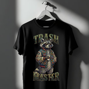 Camiseta Arte em Mosaico do Café Guaxinim Trash Panda