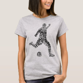 Camiseta Arte em Palavras em Línguas de Futebol