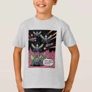 Camiseta Arte em Pixel de Alienígenas Manti de Arcade Retrô