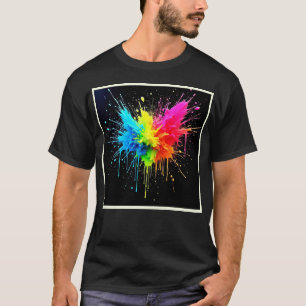 Camiseta Arte em Pó do Arco-Íris