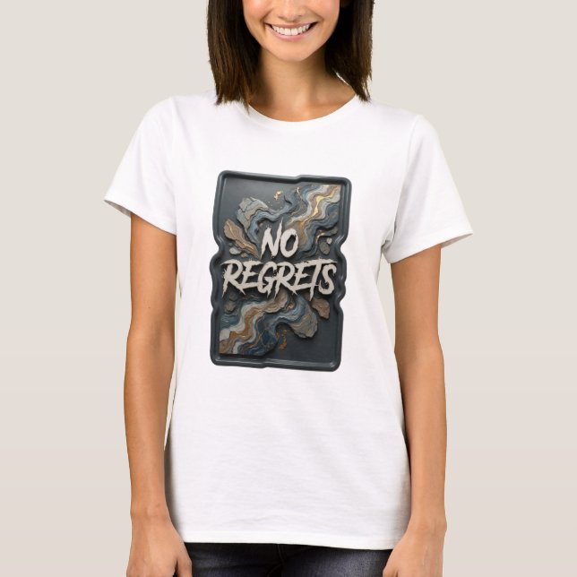 Camiseta Arte em Texto 3D Fresh Silver SEM ARREPENDIMENTOS (Frente)