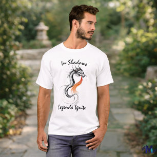 Camiseta Arte em Tinta de Dragão Sombrio – Fantasia Legendá