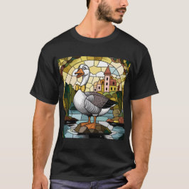 Camiseta Arte em Vidro Pintado, Ganso Bobo em Vidro Pintado