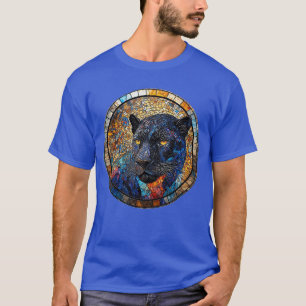 Camiseta Arte em Vidro Pintado Pantera Majestosa