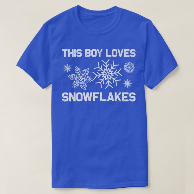 Camiseta Arte Engraçada Com Floco De Neve Para Rapazes Miúd (Frente do Design)