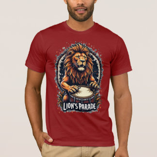 Camiseta Arte engraçada da Parada do Tambor do Leão: Impres