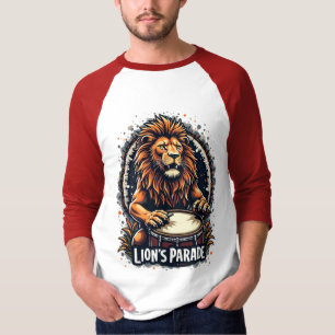 Camiseta Arte engraçada da Parada do Tambor do Leão: Impres