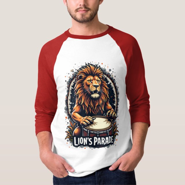 Camiseta Arte engraçada da Parada do Tambor do Leão: Impres (Frente)