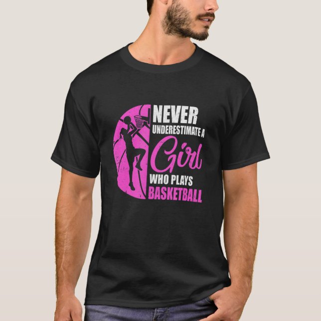 Camiseta Arte Engraçada De Basquete Para Jovens Meninas Bas (Frente)