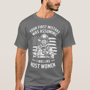 Camiseta Arte engraçada de bombeiro para mulheres meninas b