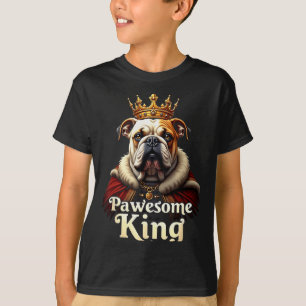 Camiseta Arte engraçada de cachorro do Rei Bulldog Inglês P