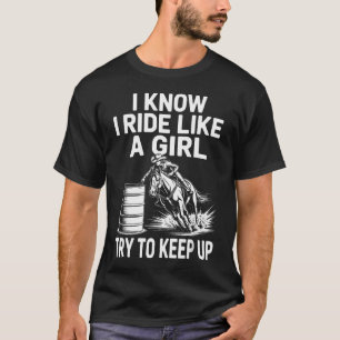 Camiseta Arte engraçada de corrida de barril para mulheres