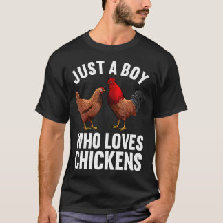 Camiseta Arte Engraçada de Frango para Homens e Rapazes, An