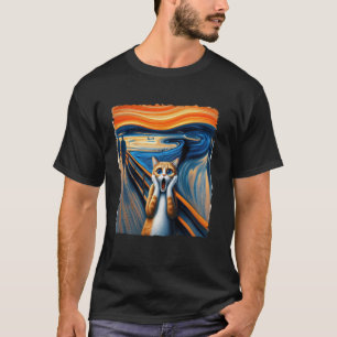 Camiseta Arte Engraçada de Gato Artística Expressionista Pa