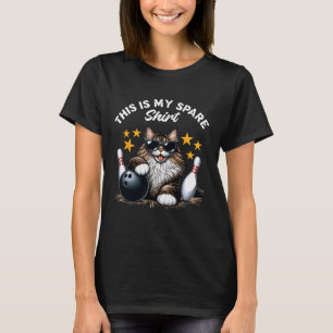Camiseta Arte engraçada de gato de boliche Gato engraçado d